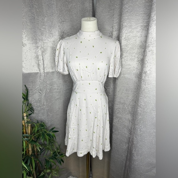 NWT Free People Abbie Reversible Fit & Flare Mini Dress Ivory Sz 2 - Picture 4 of 14